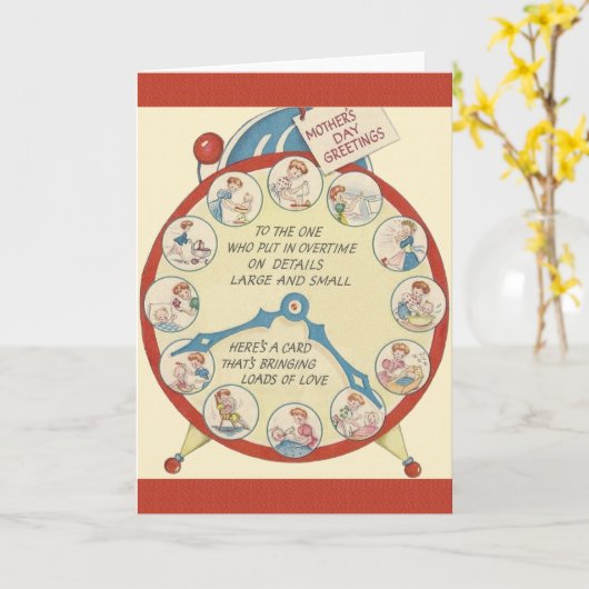 ヴィンテージ母の日のグリーティングカード カード (黄色い花)