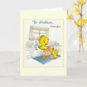 ヴィンテージ母の日のグリーティングカード カード (黄色い花)