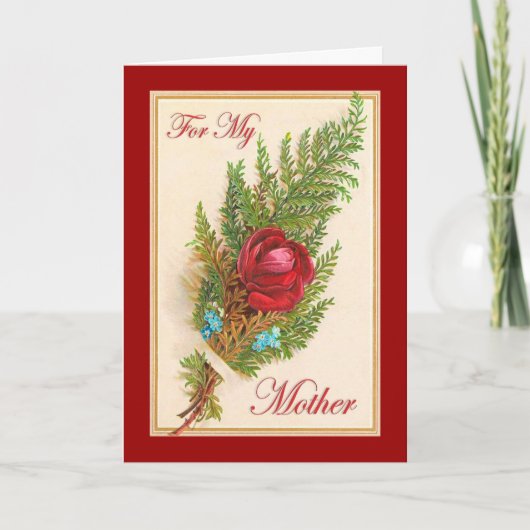 ヴィンテージ母の日のフローラバラ カード (正面)
