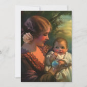 ヴィンテージ母の日のポートレート、ベビーシャワー 招待状 (正面)