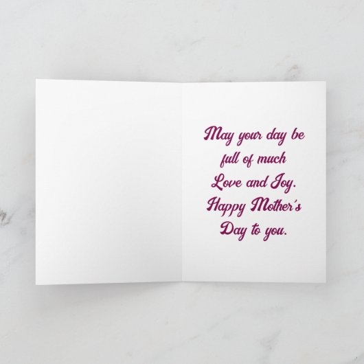 ヴィンテージ母の日の女の子（ギフト用グリーティングカード） カード (内部)