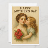 ヴィンテージ母の日の抱擁 シーズンカード (正面/裏面)