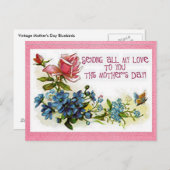 ヴィンテージ母の日の花 ポストカード (正面/裏面)