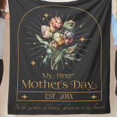 ヴィンテージ母の日の養母 フリースブランケット