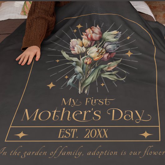 ヴィンテージ母の日の養母 フリースブランケット