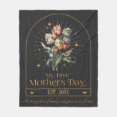 ヴィンテージ母の日の養母 フリースブランケット (正面)