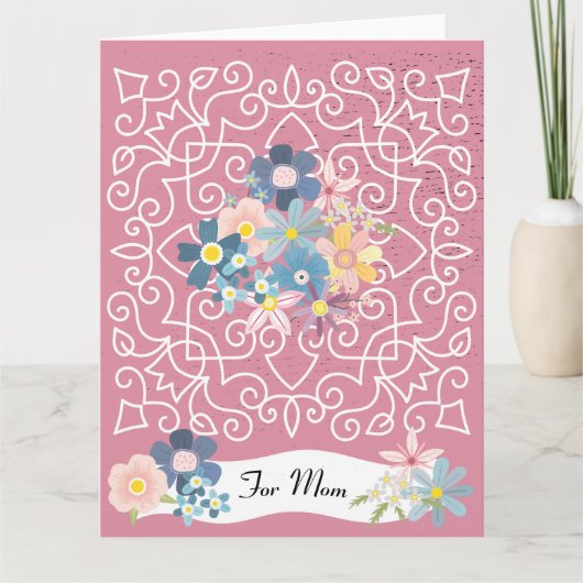 ヴィンテージ母の日ビクトリアン枠（花あり） カード (正面)