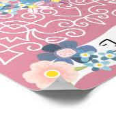 ヴィンテージ母の日ビクトリアン枠（花あり） ポスター (角)