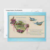 ヴィンテージ母の日ブルーバード ポストカード (正面/裏面)
