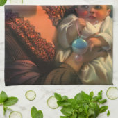 ヴィンテージ母の日ポートレート、母とベビー キッチンタオル (折り畳み)