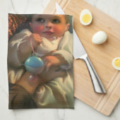 ヴィンテージ母の日ポートレート、母とベビー キッチンタオル (四つ折り)