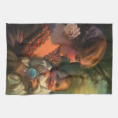 ヴィンテージ母の日ポートレート、母とベビー キッチンタオル (横)