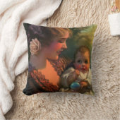 ヴィンテージ母の日ポートレート、母とベビー クッション (ブランケット)