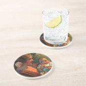 ヴィンテージ母の日ポートレート、母とベビー コースター (側面)