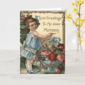 ヴィンテージ母の日記可愛い母詩 カード (黄色い花)