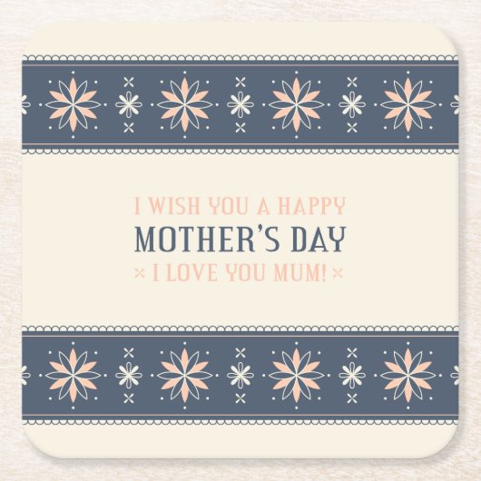 ヴィンテージ母の日 |コースター スクエアペーパーコースター (正面)