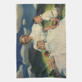 ヴィンテージ母の日、子どもがいる母 キッチンタオル (縦)