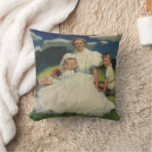 ヴィンテージ母の日、子どもがいる母 クッション (ブランケット)