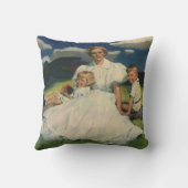 ヴィンテージ母の日、子どもがいる母 クッション (裏面)