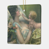 ヴィンテージ母の日、母とビクトリアンベビー セラミックオーナメント (左)