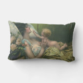 ヴィンテージ母の日、母とビクトリアンベビー ランバークッション (裏面)