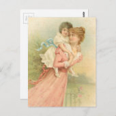 ヴィンテージ母の日（母と子） ポストカード (正面/裏面)