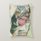 ヴィンテージ母の日，読ベッドの子供のカード アクセントクッション (正面(垂直))