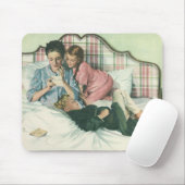 ヴィンテージ母の日,読ベッドの子供のカード マウスパッド (マウス)