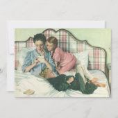 ヴィンテージ母の日,読ベッドの子供のカード 招待状 (正面)