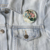 ヴィンテージ母の日，読ベッドの子供のカード 缶バッジ (インサイチュ)