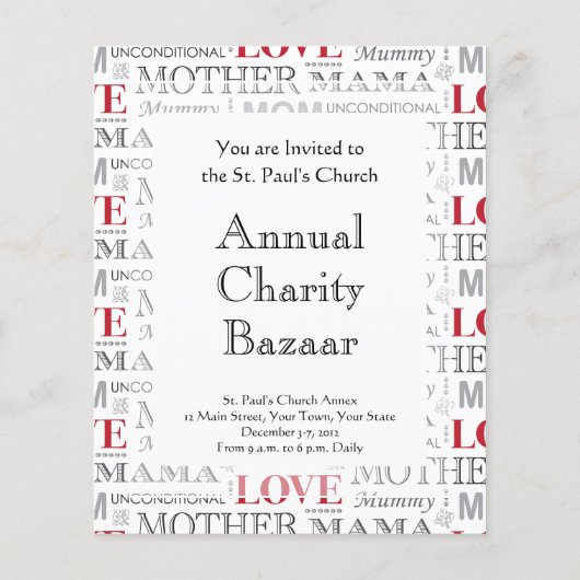 ヴィンテージ母ラブマザーズデイまたは誕生日 チラシ (裏面)