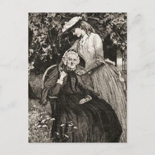 ヴィンテージ母娘はがき ポストカード (正面)