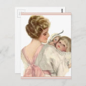 ヴィンテージ母娘 ポストカード (正面/裏面)