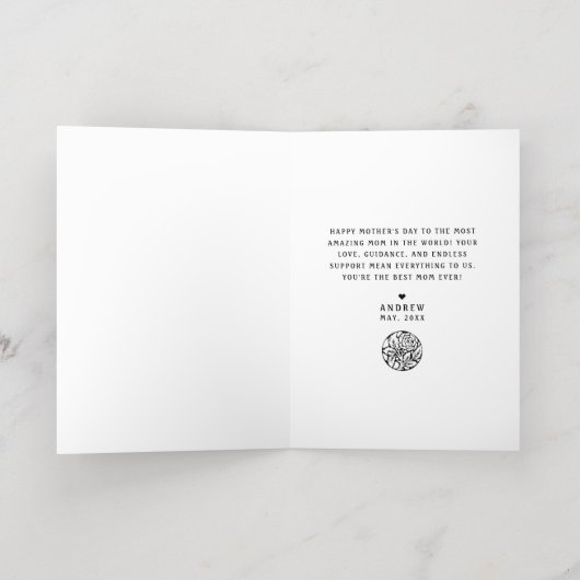 ヴィンテージ母子バラターコイズフローラ 箔シーズンカード (内側レイダウン)