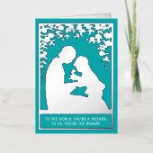 ヴィンテージ母子バラターコイズフローラ 箔シーズンカード (正面)