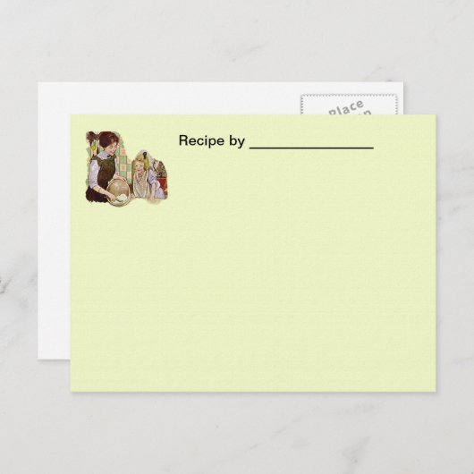 ヴィンテージ母子レシピカー空白のド ポストカード (正面/裏面)