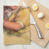 ヴィンテージ母子家庭ポートレート キッチンタオル (四つ折り)