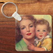 ヴィンテージ母子家庭ポートレート キーホルダー (正面)