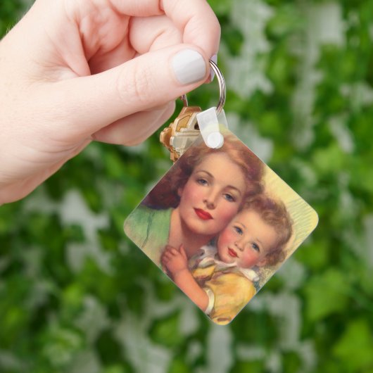 ヴィンテージ母子家庭ポートレート キーホルダー (手)