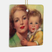 ヴィンテージ母子家庭ポートレート セラミックオーナメント (右)