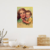 ヴィンテージ母子家庭ポートレート ポスター (キッチン)