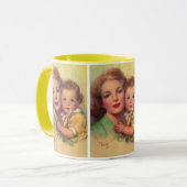 ヴィンテージ母子家庭ポートレート マグカップ (正面左)