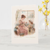 ヴィンテージ母子製造デイジーチェーン カード (黄色い花)