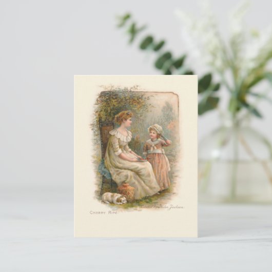 ヴィンテージ母子選択さくらんぼ シーズンポストカード (スタンド正面)
