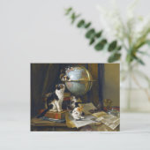 ヴィンテージ母猫ジオグラフィズワールドグローブ ポストカード (スタンド正面)