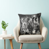 ヴィンテージ母親と子供のコラージュ灰色のパターン クッション (椅子)