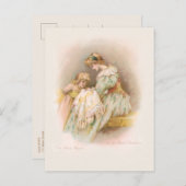 ヴィンテージ母、子供と新生児 シーズンポストカード (正面/裏面)