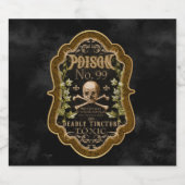 ヴィンテージ毒スカル：ハロウィーン薬局 ビールラベル (シングルラベル)