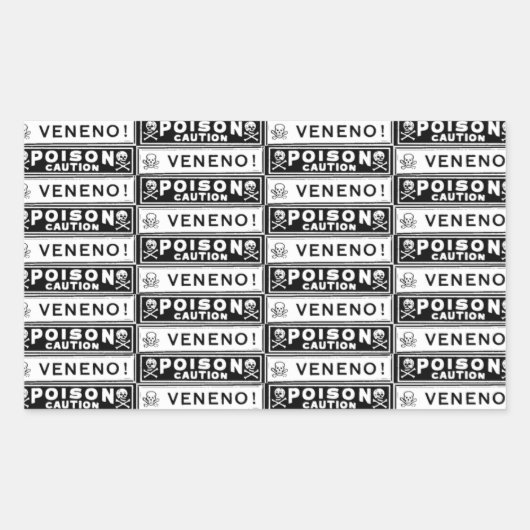 ヴィンテージ毒ラベル 長方形シール (正面)
