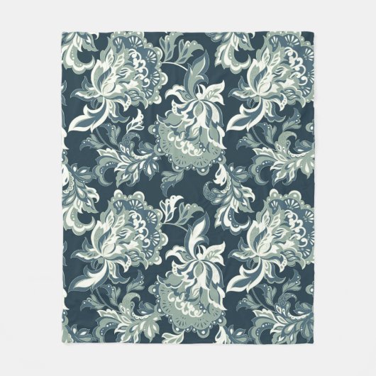 ヴィンテージ民族フローラのシームレスなパターン民俗学の  フリースブランケット (正面)